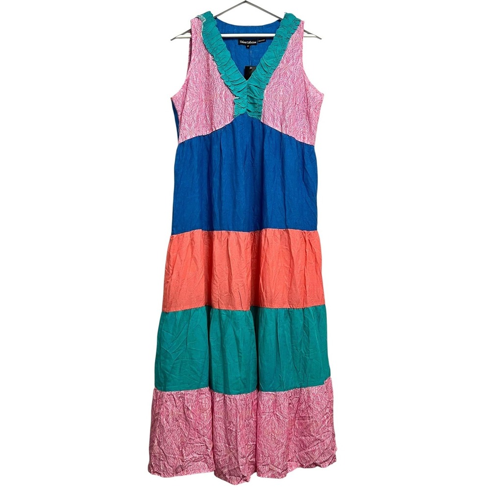 Tolani Collection Dress Womens Small Petite Multicolor Maddison Colorblock Maxi